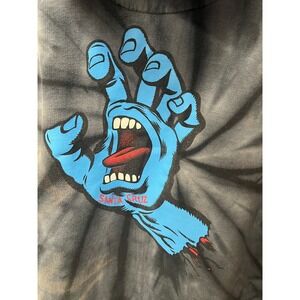 Santa Cruz Hand Tie Dye Hoodie Gray Blue Skate Hooded Sweatshirt size small